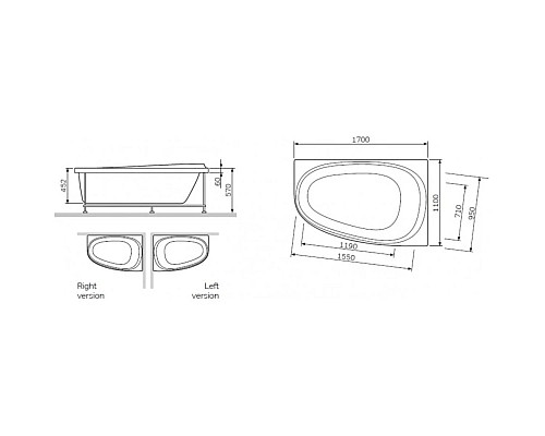 Заказать Акриловая ванна 170х110 см R Am.Pm Sensation W30A-170R110W-D в магазине сантехники Santeh-Crystal.ru