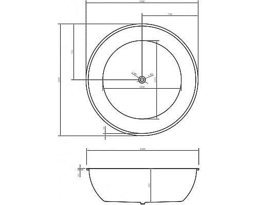 Заказать Акриловая ванна 150х150 см Abber AB9279MB в магазине сантехники Santeh-Crystal.ru