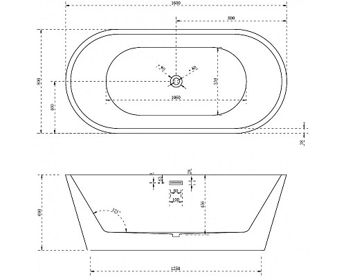 Купить Акриловая ванна 160х80 см Abber AB9203-1.6 в магазине сантехники Santeh-Crystal.ru