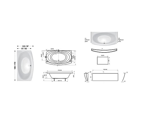 Заказать Акриловая ванна Evolution PU Plus 180x102 Ravak C1010P0000 в магазине сантехники Santeh-Crystal.ru