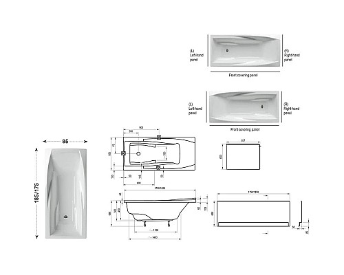 Заказать Акриловая ванна YOU 175x85 N без перелива Ravak C791200000 в магазине сантехники Santeh-Crystal.ru