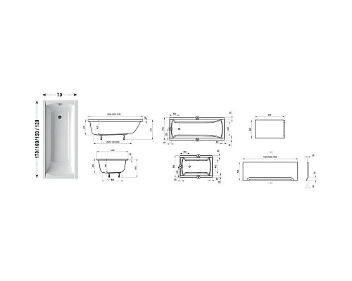 Купить Акриловая ванна CLASSIC 150x70 N Ravak C521000000 в магазине сантехники Santeh-Crystal.ru