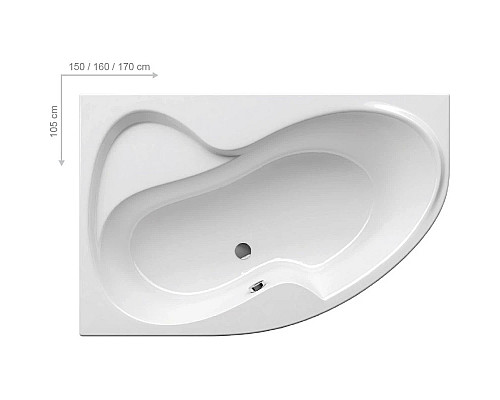 Santeh-Crystal.ru: Асимметричная акриловая ванна Rosa II PU Plus 150 x 105 L Ravak CK210P0000 Приобрести Асимметричная акриловая ванна Rosa II PU Plus 150 x 105 L Ravak CK210P0000 в магазине сантехники Santeh-Crystal.ru