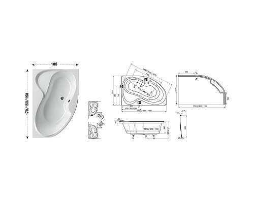 Santeh-Crystal.ru: Асимметричная акриловая ванна Rosa II PU Plus 150 x 105 L Ravak CK210P0000 Приобрести Асимметричная акриловая ванна Rosa II PU Plus 150 x 105 L Ravak CK210P0000 в магазине сантехники Santeh-Crystal.ru