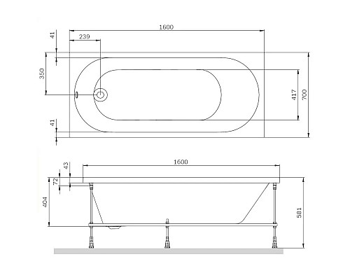 Купить Акриловая ванна 160x70 см Am.Pm X-Joy W94A-160-070W-A1 в магазине сантехники Santeh-Crystal.ru