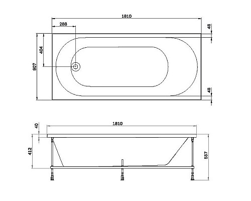 Приобрести Акриловая ванна 181x80,7 см Am.Pm X-Joy W94A-180-080W-A в магазине сантехники Santeh-Crystal.ru