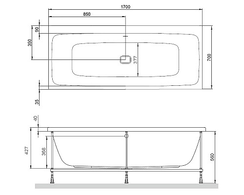 Купить Акриловая ванна 170x70 см Am.Pm Func W84A-170-070W-A в магазине сантехники Santeh-Crystal.ru