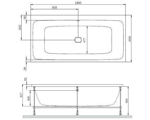 Купить Акриловая ванна 180x80 см Am.Pm Func W84A-180-080W-A в магазине сантехники Santeh-Crystal.ru