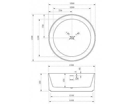 Заказать Акриловая ванна 150х150 см Abber AB9442 в магазине сантехники Santeh-Crystal.ru