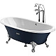 Приобрести Чугунная ванна 170х85 см с противоскользящим покрытием Roca Newcast Navy Blue 233650004 в магазине сантехники Santeh-Crystal.ru