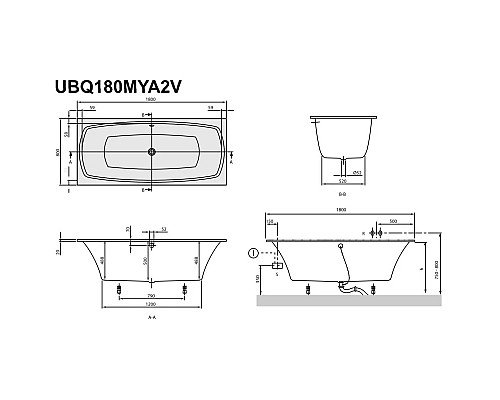 Приобрести Квариловая ванна 180х80 см альпийский белый Villeroy & Boch My Art UBQ180MYA2V-01 в магазине сантехники Santeh-Crystal.ru