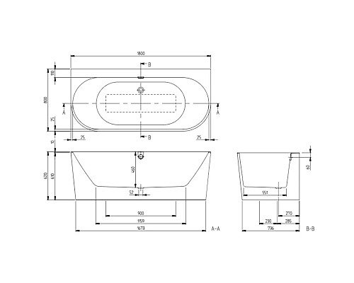 Купить Квариловая ванна 180х80 см альпийский белый Villeroy & Boch Oberon 2.0 UBQ180OBR9CD00V-01 в магазине сантехники Santeh-Crystal.ru