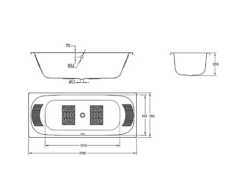 Заказать Стальная ванна 170х70 см BLB Universal DUO HG B70Q в магазине сантехники Santeh-Crystal.ru