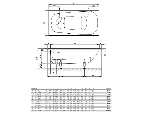 Купить Стальная ванна 170х70 см Bette Form 3970-000 AD,PLUS,AR с покрытием Anti-Slip и Glase-Plus в магазине сантехники Santeh-Crystal.ru