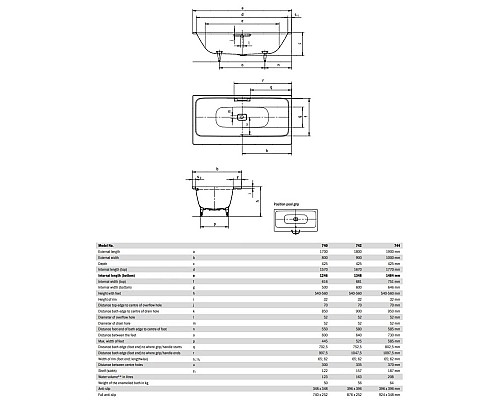 Купить Стальная ванна 170х80 см Kaldewei Asymmetric Duo 740 Standard в магазине сантехники Santeh-Crystal.ru