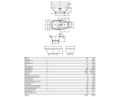 Заказать Стальная ванна 190х100 см Kaldewei Ellipso Duo Oval 232 Standard в магазине сантехники Santeh-Crystal.ru