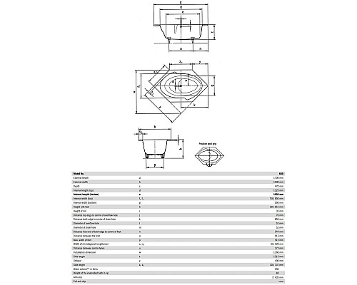 Заказать Стальная ванна 170х100 см Kaldewei Twin Pool 660 Standard в магазине сантехники Santeh-Crystal.ru