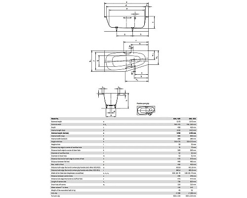 Купить Стальная ванна 157х75 см R Kaldewei Mini 830 с покрытием Easy-Clean в магазине сантехники Santeh-Crystal.ru