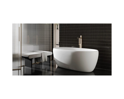 Ванна из литьевого мрамора Salini S-Stone Luce 100122M 150x75 см, отдельностоящая, белый матовый