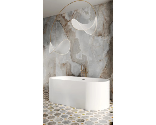 Ванна из литьевого мрамора Salini S-Stone Perla 1049201M 170x80 см, отдельностоящая, белый матовый