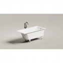 Ванна из литьевого мрамора Salini S-Stone Cascata 105021M 150x70 см, белый матовый