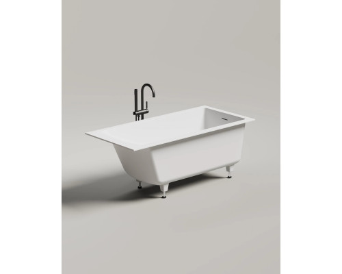 Ванна из литьевого мрамора Salini S-Sense Cascata Kit 105012G 150,3x70 см, белый глянец