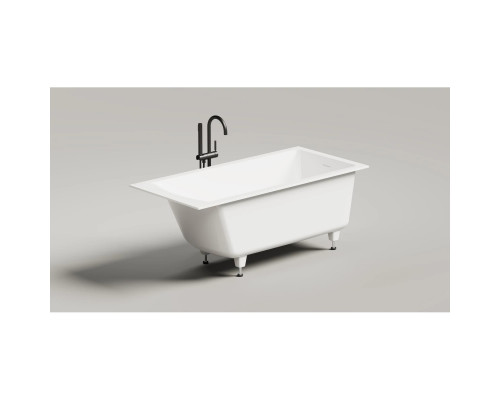 Ванна из литьевого мрамора Salini S-Sense Cascata Kit 105012M 150,3x70 см, белый матовый