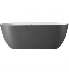 Ванна из литьевого мрамора AltroBagno Bruna AltroBagnoBruna090205CementGrey&White 170x75 см, отдельностоящая, белый/серый цемент