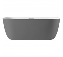 Ванна из литьевого мрамора AltroBagno Luciana AltroBagnoLuciana090225CementGrey&White 170x80 см, отдельностоящая, белый/серый цемент