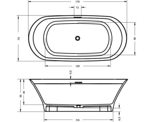 Приобрести Ванна из литого мрамора 170х79 см Riho Barca BS6000500000000 в магазине сантехники Santeh-Crystal.ru