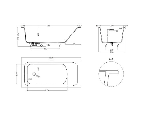 Santeh-Crystal.ru: Ванна из литьевого мрамора 180x80 см Salini S-Stone Orlanda Kit 102122M Купить Ванна из литьевого мрамора 180x80 см Salini S-Stone Orlanda Kit 102122M в магазине сантехники Santeh-Crystal.ru