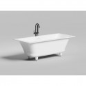 Ванна из литьевого мрамора Salini S-Sense Orlanda Axis Kit 103313G 170x75 см, белый глянец