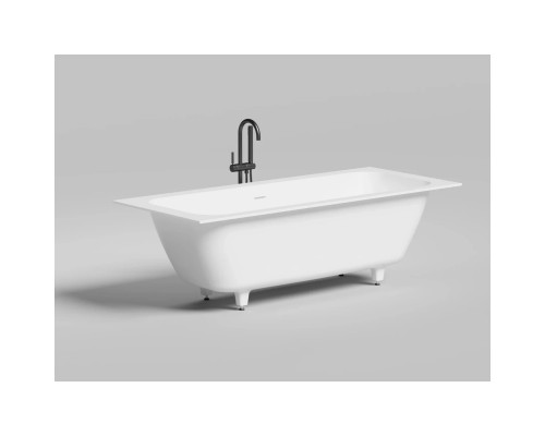 Ванна из литьевого мрамора Salini S-Stone Orlanda Axis Kit 103321M 191,1x80,5 см, белый матовый