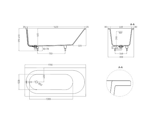 Santeh-Crystal.ru: Ванна из литьевого мрамора 170x80 см Salini S-Stone Ornella Kit 102424M Заказать Ванна из литьевого мрамора 170x80 см Salini S-Stone Ornella Kit 102424M в магазине сантехники Santeh-Crystal.ru