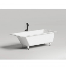 Ванна из литьевого мрамора Salini S-Sense Cascata Kit 104513G 180x80 см, белый глянец