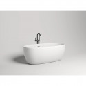 Ванна из литьевого мрамора Salini S-Stone Luce 100121M 169x87 см, отдельностоящая, белый матовый