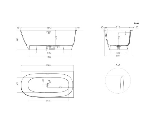 Ванна из литьевого мрамора Salini S-Sense Sofia Corner 102514G 170x85 см R, белый глянец