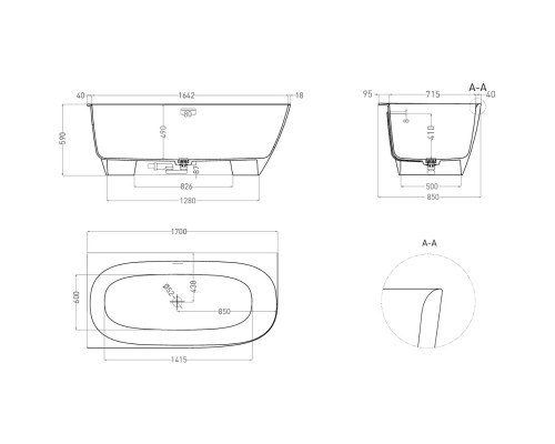 Ванна из литьевого мрамора Salini S-Sense Sofia Corner 102515G 170x85 см L, белый глянец