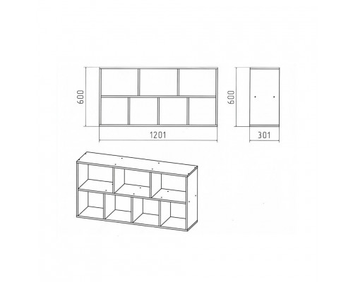 Бета - Стеллаж венге 600х1200