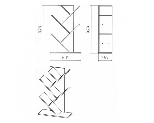 Елочка - Стеллаж белый 4 полки