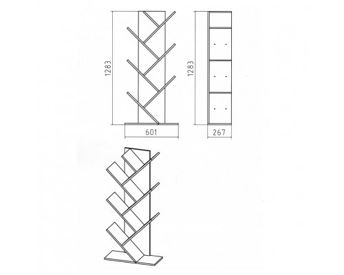 Елочка - Стеллаж белый 6 полок