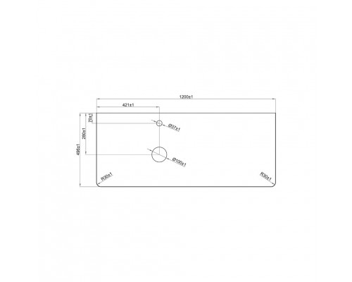 Столешница Керамогранит Apana black -120 см черный Роял