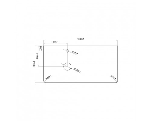 Столешница Керамогранит -100 см серый Роял