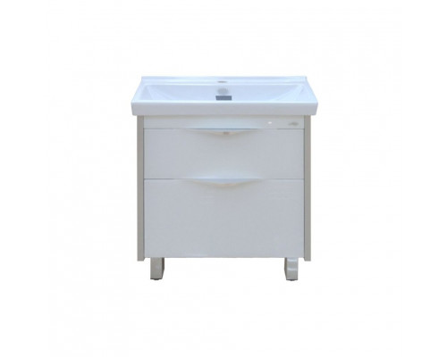 Заказать Фест - 80 Тумба 2 ящ. Белая эмаль Стекло / раковина в магазине сантехники Santeh-Crystal.ru