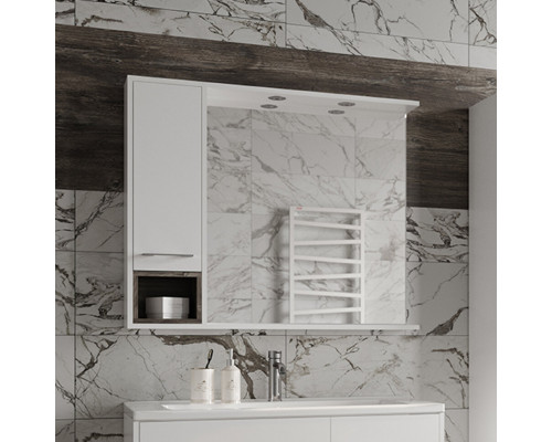 Приобрести Фетта -100 Зеркало-шкаф левый подвесной в магазине сантехники Santeh-Crystal.ru