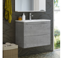 Атлантик - 70 Тумба подвесная с 2 ящ. закруг. края серый камень