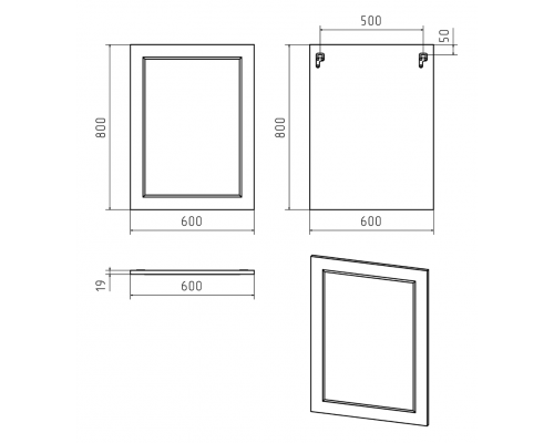 Приобрести Лейла - 60 Зеркало в раме БЕЛОЕ в магазине сантехники Santeh-Crystal.ru