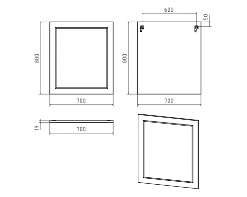 Заказать Лейла - 70 Зеркало в раме БЕЛОЕ в магазине сантехники Santeh-Crystal.ru