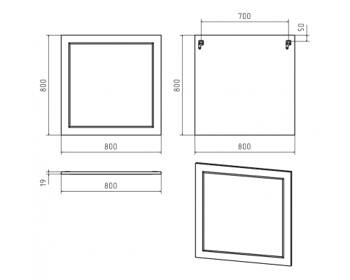 Купить Лейла - 80 Зеркало в раме БЕЛОЕ в магазине сантехники Santeh-Crystal.ru