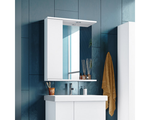 Заказать Лира - 50 Зеркало-шкаф с 1 шкаф. левый белая эмаль в магазине сантехники Santeh-Crystal.ru